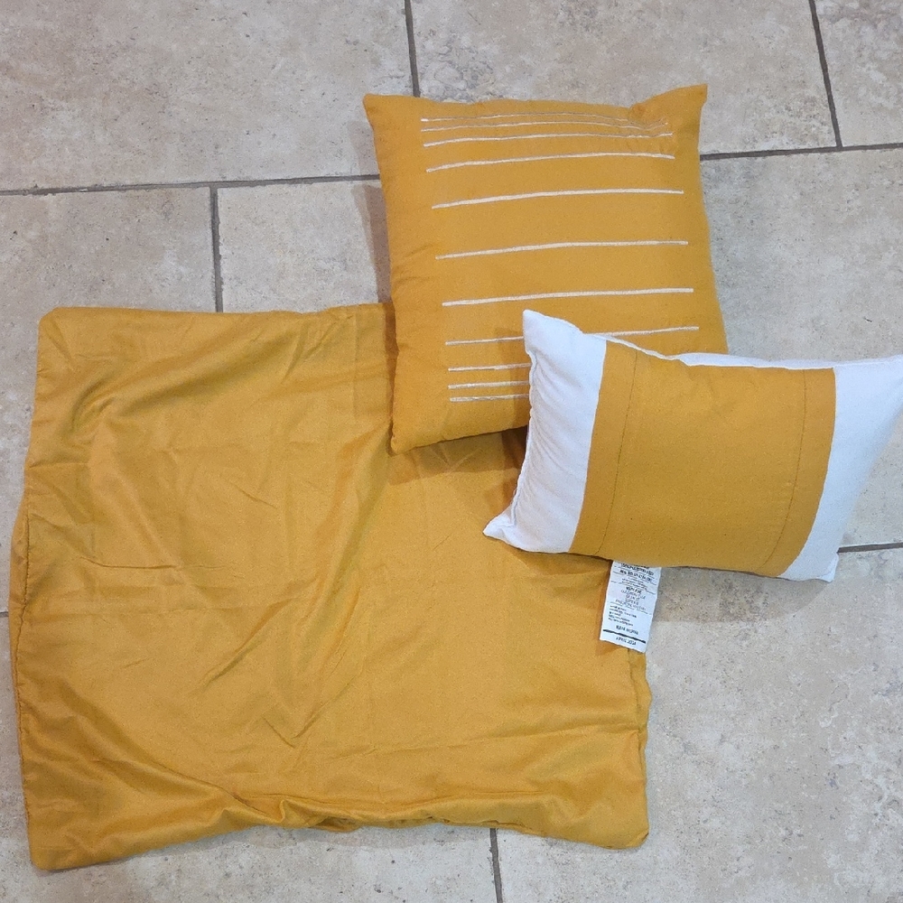 Mustard Yellow Pillow Set Of 3